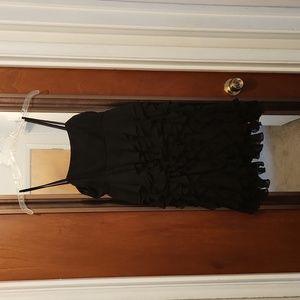 KlD Signature black strappy ruffle dress size Small